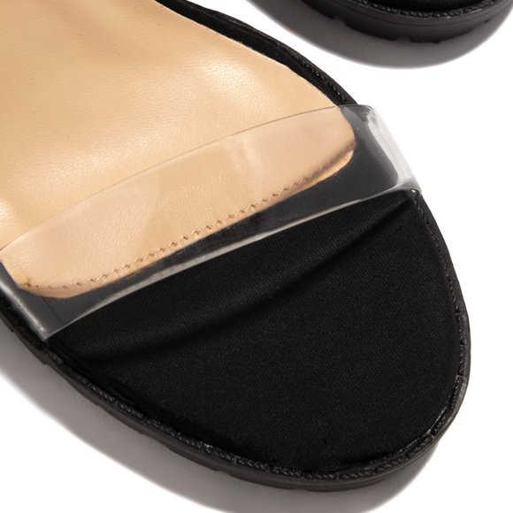 NEW๐ฅ Transparent Open Toe Heel Sandal Ankle Strap - Picture 9 of 9